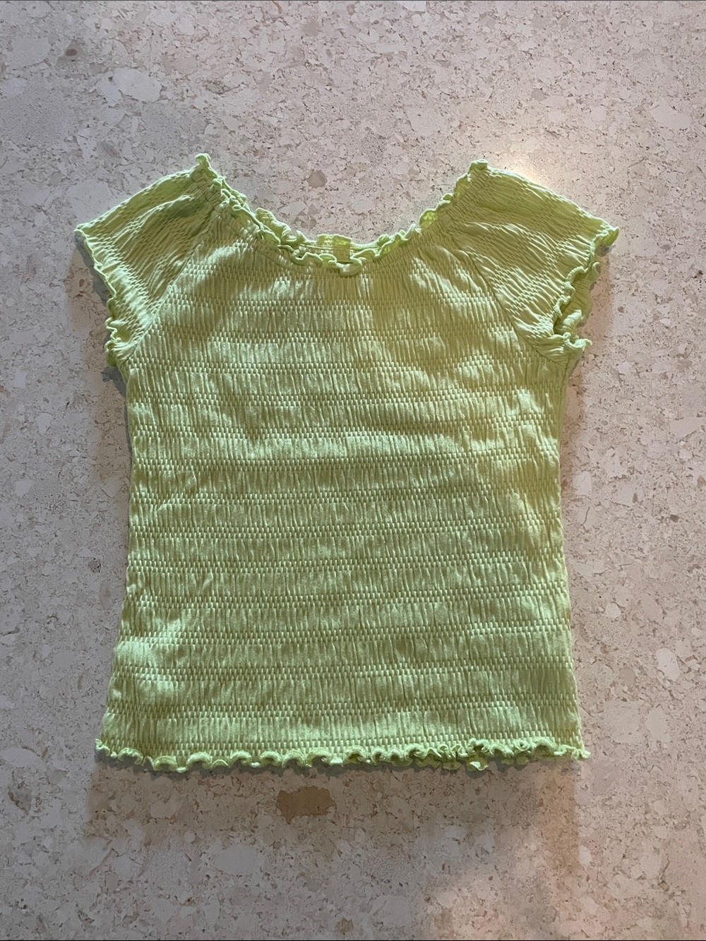 Old Navy Lime Green Smocked Crop Top
